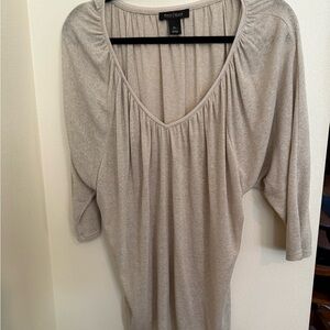 White House Black Market Gold 3/4 sleeve top